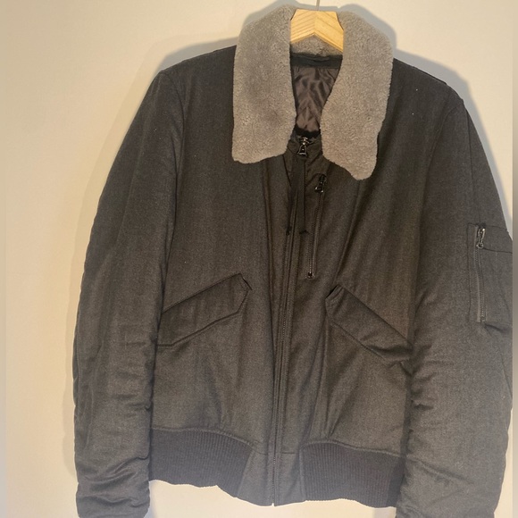 Lanvin Wool Bomber Jacket + Leather Sleeve - Picture 6 of 8